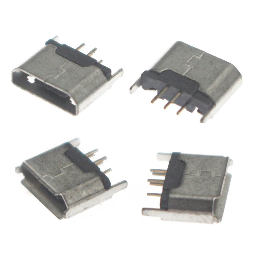 50pcs/100pcs Vertical MICRO Usb 5pin female socket seat jack Direct plug in Usb connector charging port sock power plug diy