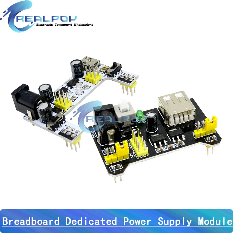 MB102 Breadboard Dedicated Power Supply Module Mini USB Black White 2 Way 3.3V 5V MB-102 Solderless Bread Board