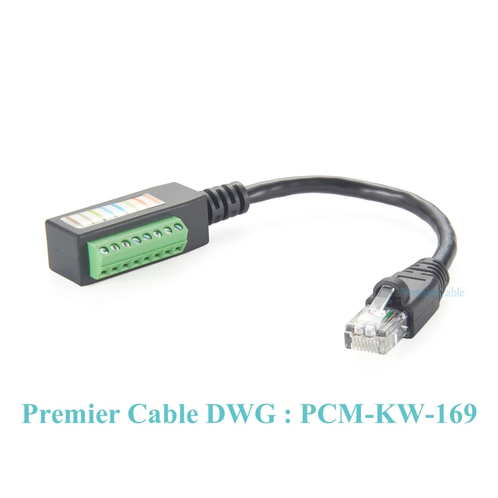 RJ45 8P8C Male to 8Pin Solderless Terminal Block Cable RJ45 to Screw Terminal Block Adapter RJ45 Screw Terminal Breakout Board