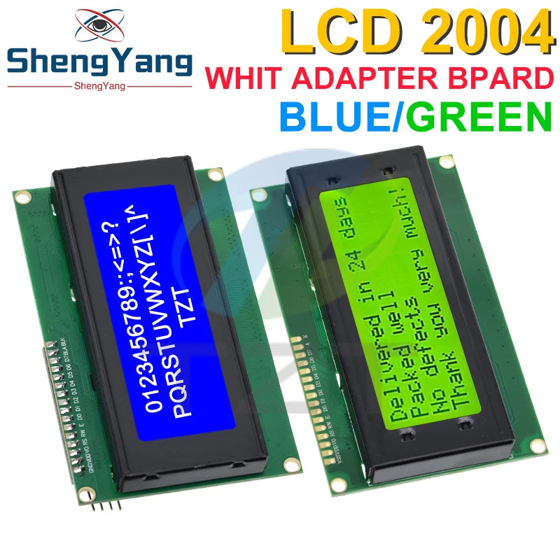 TZT LCD2004+I2C 2004 20x4 2004A Blue/Green screen HD44780 Character LCD /w IIC/I2C Serial Interface Adapter Module For Arduino