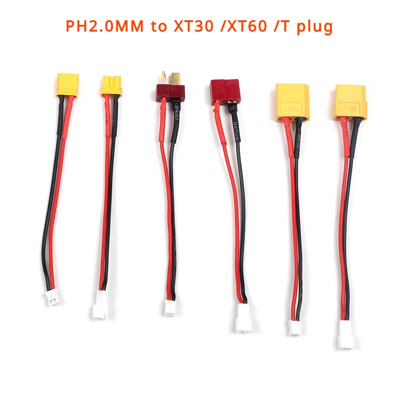 PH2.0 To XT60/XT30 Plug Battery Charging Adapter Cable Cord Female Male Plug To PH2.0-M XT60-F XT30-F High Current Connector