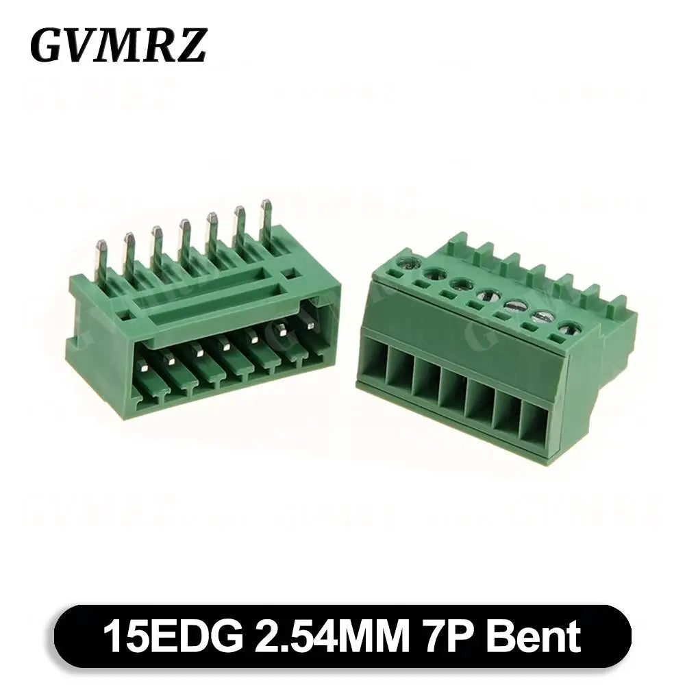 5Set/lot 15EDG 2.54mm PCB Seal Screw Terminal Block 2 ~ 12 Pin KF15EDG 2.54 Male Plug + Female Socket Pin Header Wire Connector
