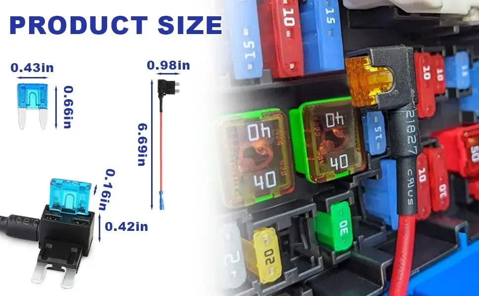 Automotive Fuse Set 5/10Pcs 12V Car Blade Fuse Holder Mini ATM ATO Add-a-Circuit Fuse TAP Adapter Fuse Fuse for Car Trucks Boats