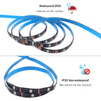 5V LED Strip Lights RGB 5050 3AA Battery Powered Flexible LED Light Strip with Remote Control for TV Backlight Bars Cabinets