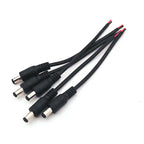 Black 15cm DC Cable 5.5 x 2.1mm DC Plug Jack Connector Wire Pigtail Male Female 5.5*2.1 Adapter for 5050 3528 LED Strip Light