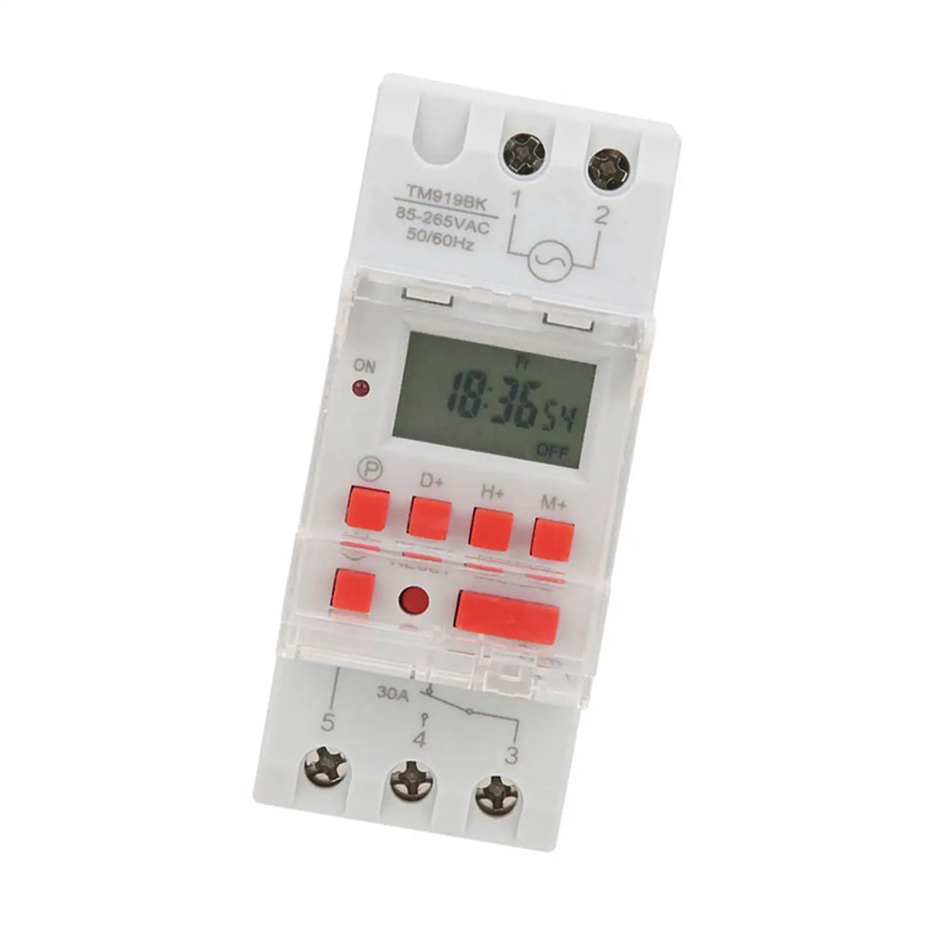 TM919BK 85~265V AC 30A LCD 7 Days Programmable Digital Timer Switches
