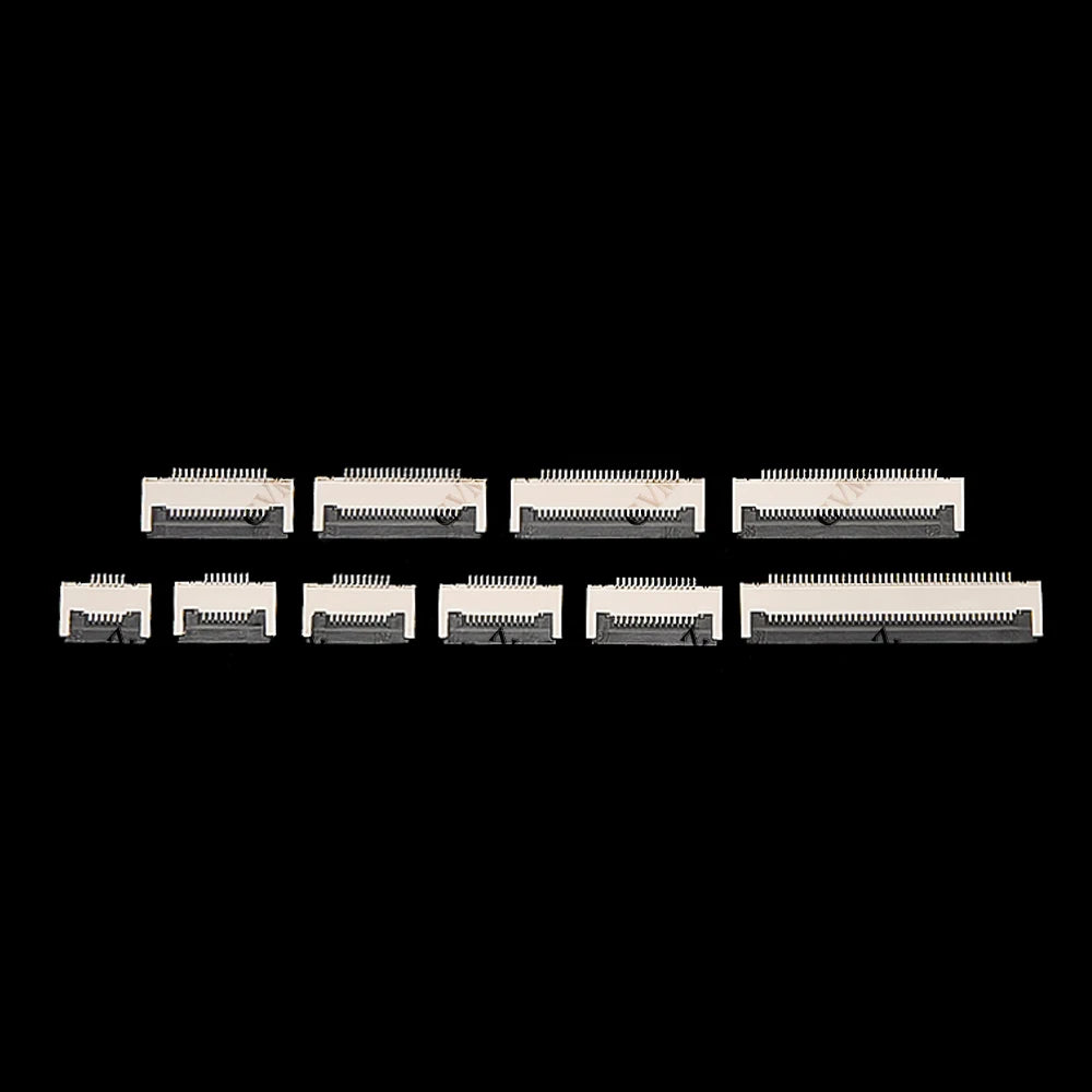 50PCS 6P 8P 10P 12P 14P 0.5mm Pitch Flip Type Under Clamshell Socket FPC FFC Flat Cable Connector 16P 20P 24P 30P 40P Kits