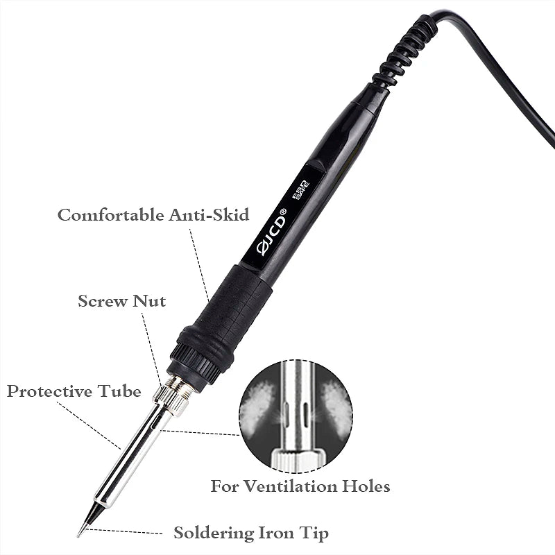 JCD Hot Air Gun Desoldering Hot Air Gun Handle Soldering Iron is Suitable for 858D 868D 8898 Rework Solder Repair Station