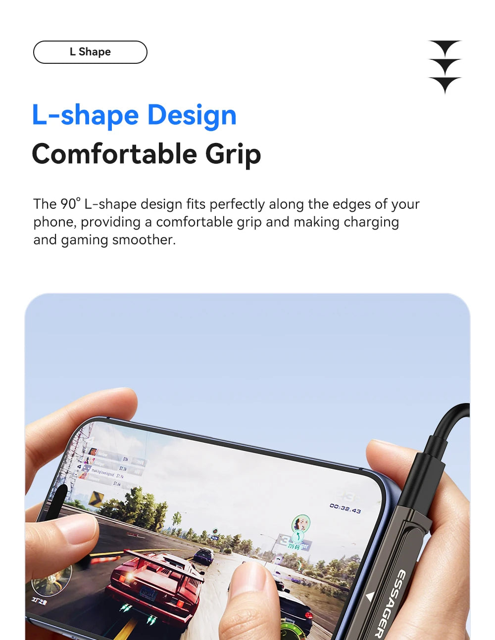 Essager Dual Type C Foldable Elbow Bracket 240W Charging Adapter 2-in-1 Converter for iphone 17 16 15 Huawei Xiaomi Samsung Oppo