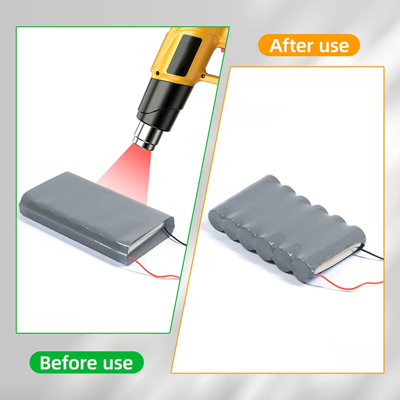 1/5m PVC Heat Shrink Tube Width 50mm ~ 450mm Grey 18650 Lipo Battery Pack Insulated Cable Sleeve Protection Battery Film Wrap