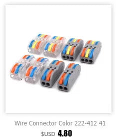 Wire Connector Electrical Terminal Blocks Splitter Led Push in Quick Connectors Conductor Cable  Junction Box 0.5-6mm²