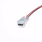 5/10Pcs Transparent 2Pin Waterproof USB-C Female Charging Socket With LED Light Type-C Power Input Connector