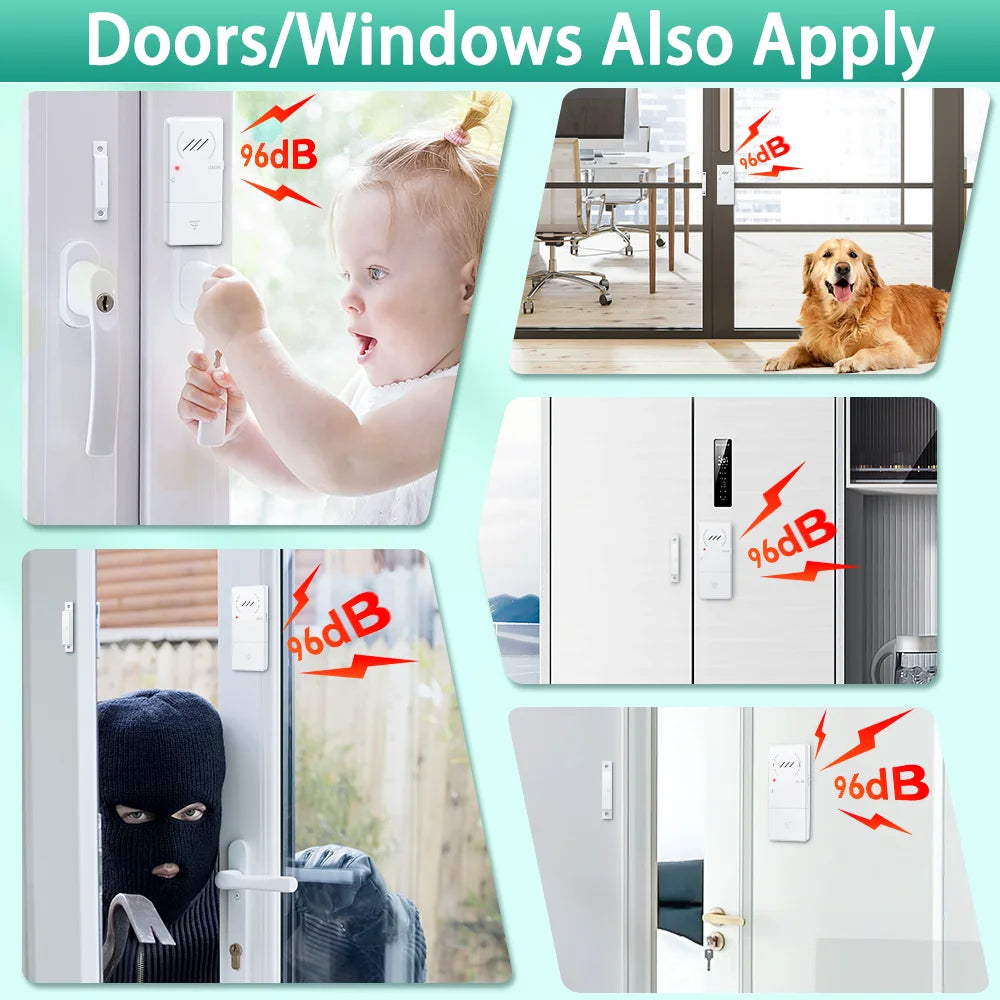 Magnetic Security Sensor Refrigerator Door Alarm Windows Open Alarms 60 Seconds Delay Loud 96 dB for Home, Store, Offic