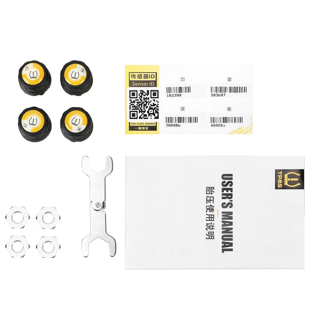 Android iOS BLE TPMS External Alarm Tire Pressure Sensors APP Display Universal Car Tire Pressure Sensor Bluetooth 4.0 5.0