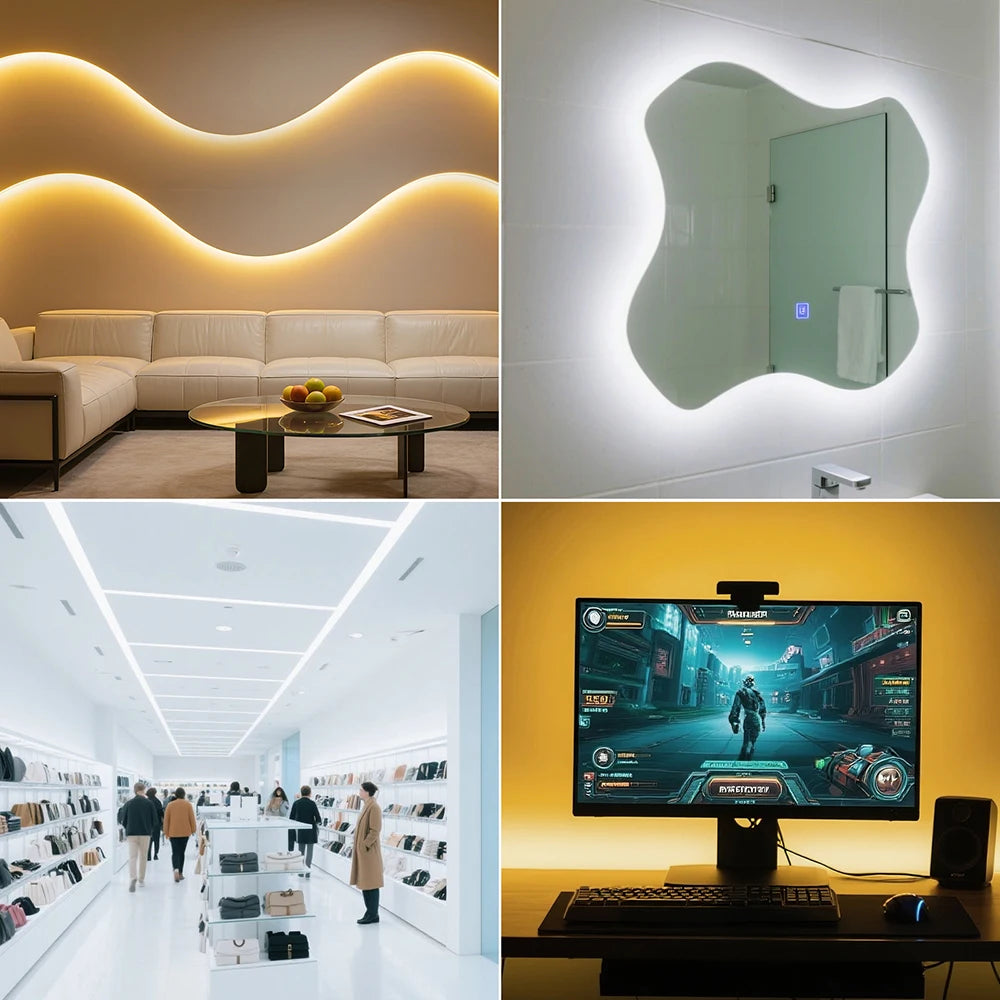 5mm 8mm PCB Led Strip Light 1 LED Cut 12V 24V 5m 2835 SMD 120LEDs/m High Brightness Flexible Tape LED Lighting Ribbon for Home