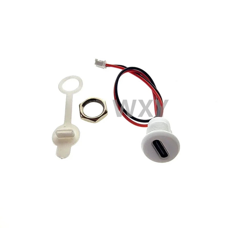 2Pin 4Pin 5Pin 6Pin USB-C Connector Type-C Waterproof PH 2.0 Nut Locking Panel Mounting TPC Waterproof Fast Charging Jack Por