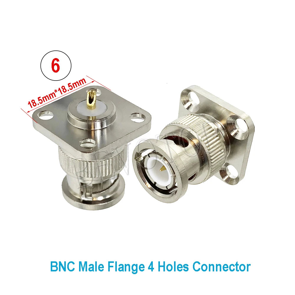 1PCS L16 N/Q9 BNC/TNC/UHF Flange Connector Male Plug/Female Jack 4-Holes Flange Panel Chassis Mount Coaxial Solder Nickel Plated