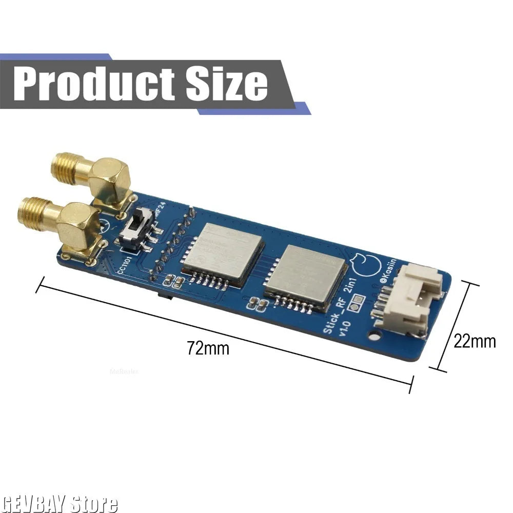RF 2-in-1 Module for M5Stack StickCPlus 1.1&2, Supports NRF24 2.4GHz and CC1101 433MHz with Bruce Firmware, Without Machine