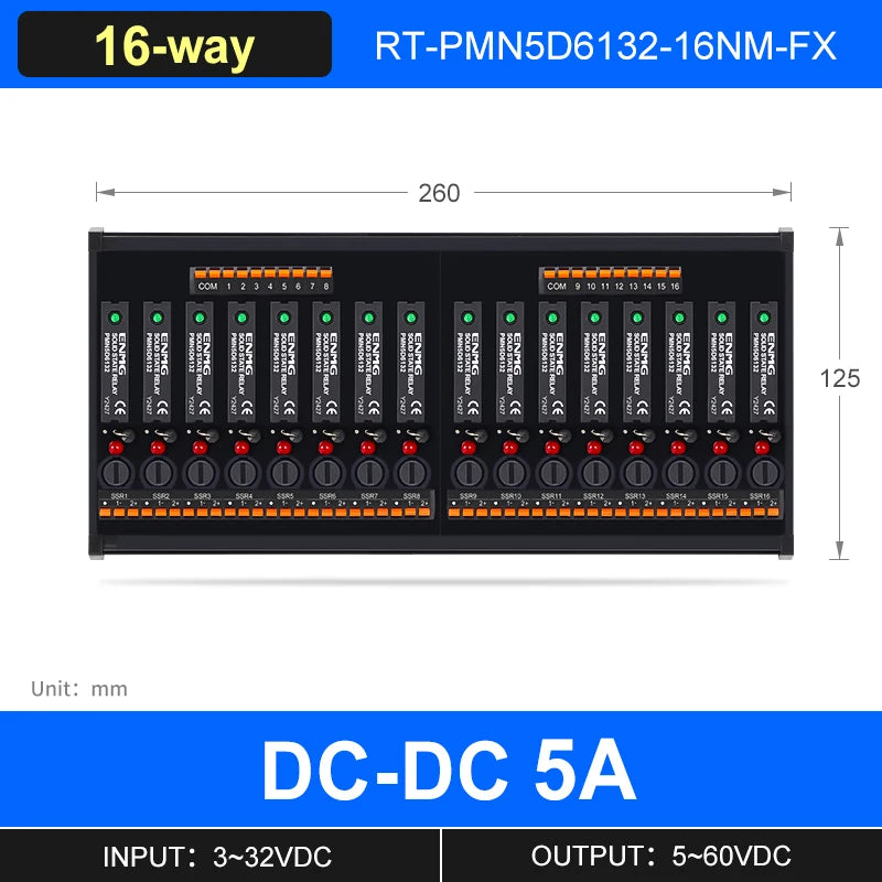 ENMG solid state optical isolated contactless 5~24Vdc Screw Inline relay 0-60V AC/DCdual-us module plc dc amplifier board module
