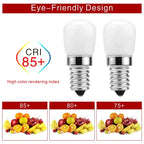 2pcs/lot 3W E14 LED Fridge Light Bulb Refrigerator Corn bulb AC 220V LED Lamp White/Warm white SMD2835 Replace Halogen Light