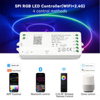 Tuya Wifi SPI RGB Controller DR03W RGBW DR04W For WS2812B WS2811 Addressable LED Strip Light Alexa Google Voice Control