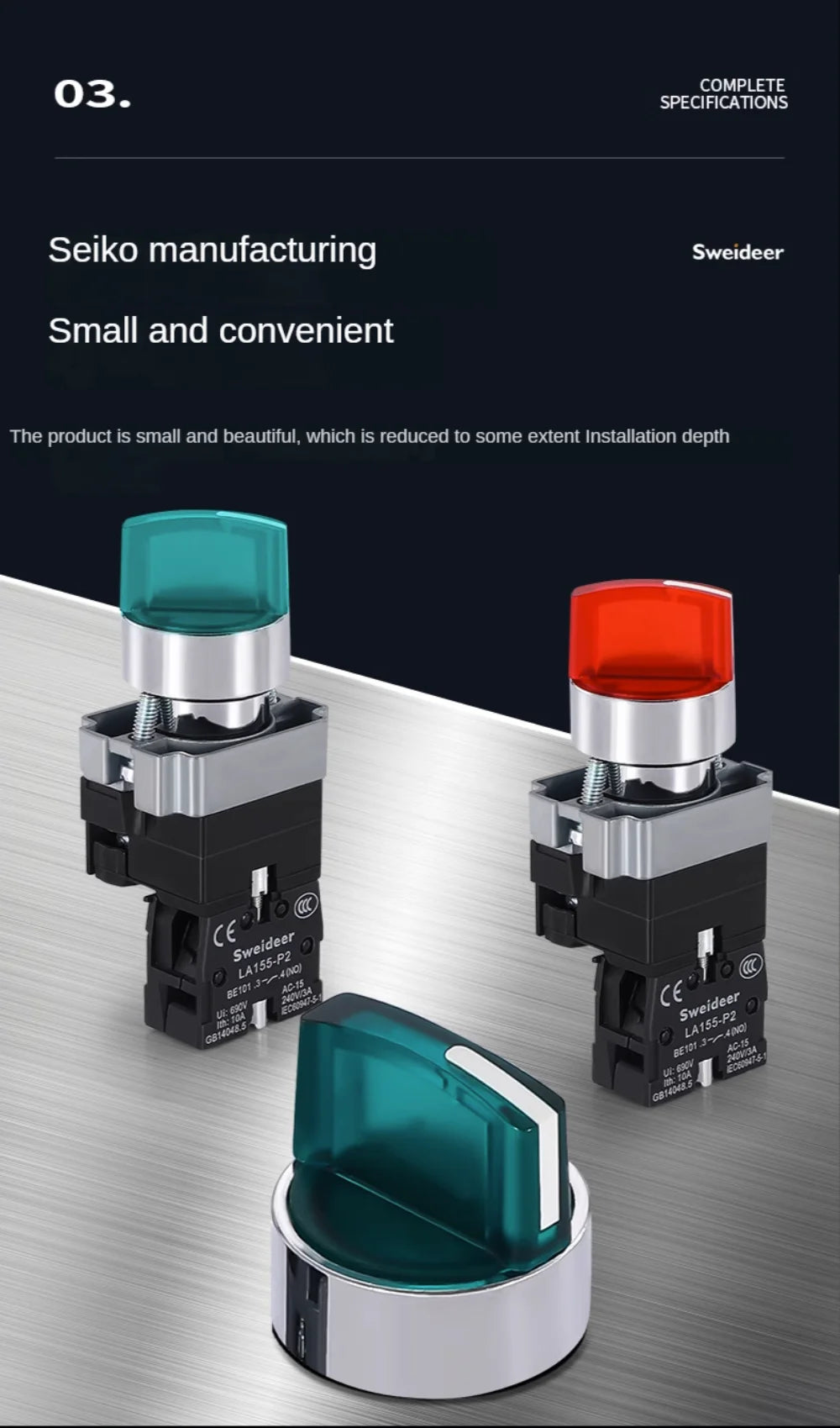 22MM Knob Switch Button LED Light Rotary Switch Momentary Latching 2/3 Position ON/OFF Power Switch 6V12V24V220V380V110V TURN