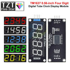 TM1637 LED Display Module for Arduino 4 Digit Tube 7 Segment 0.56 inch Time Clock Indicator Module Red Blue Green Yellow White