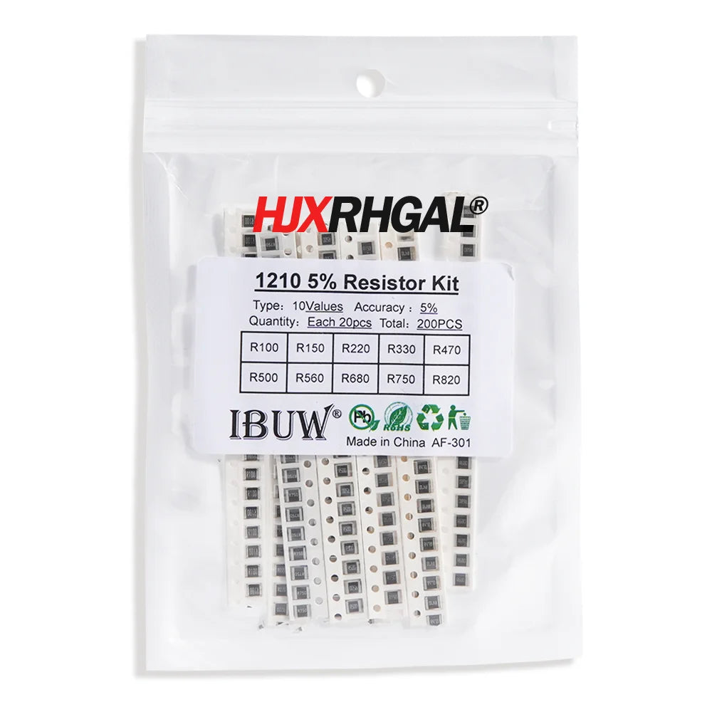 4000PCS 0402 SMD Resistor Kit Assorted Kit 10ohm-1M ohm 5% 80valuesX 50PCS=4000PCS Sample Kit 0805 0603 1206 2512 1210