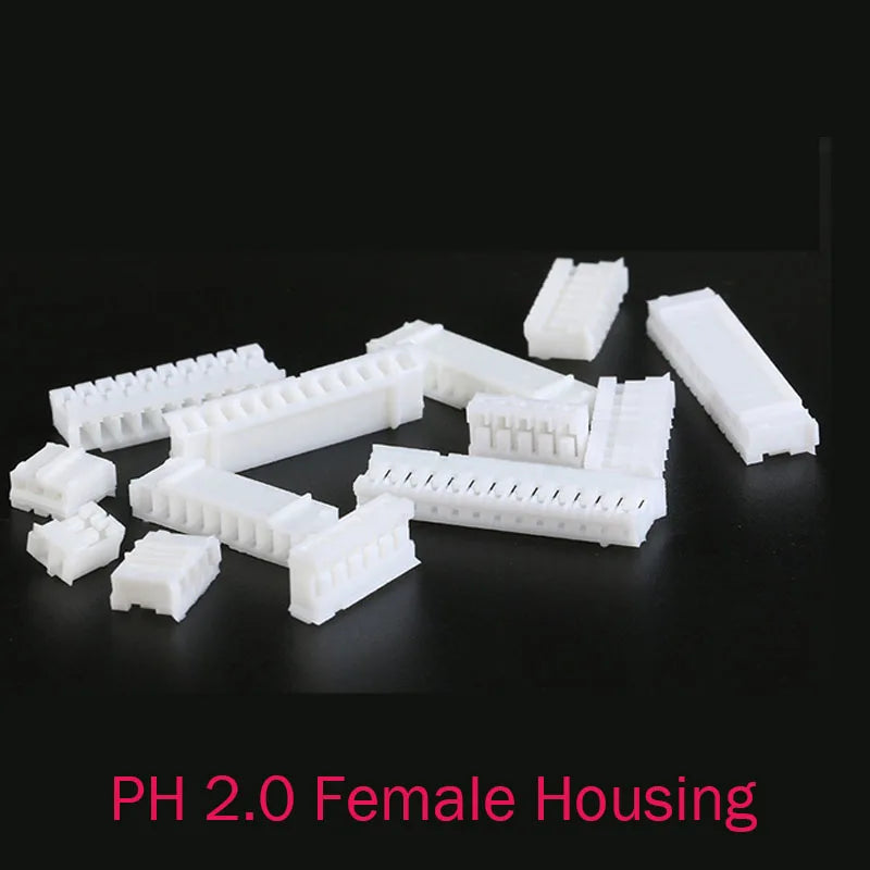 20Pcs PH 2.0  Terminal Plastic Housing Male Female Pin Header Connector ph 2.0 2mm Plug Socket Shell 2/3/4/5 Pin-12p
