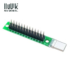 USB Type-C Male & Female Test Board 24Pin, Breakout Module with PCB and Pin Header
