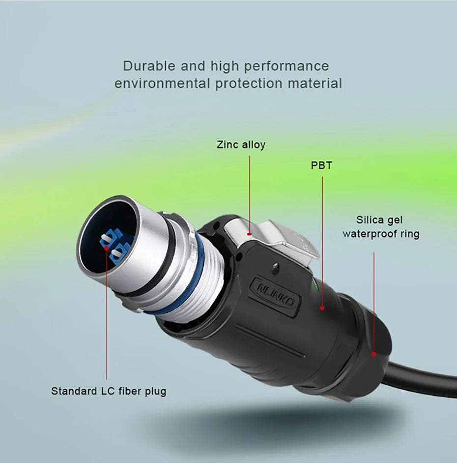 CNLINKO M24 Fiber Optic Connector LC High Performance Single Mode Conenctor Quick Assembly Waterproof IP68 for Networking FTTH