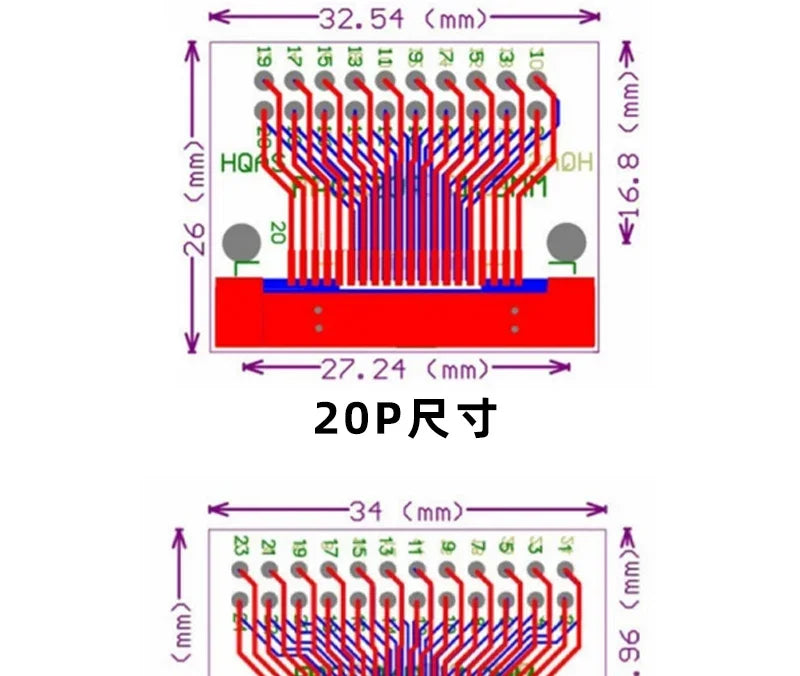 FPC/FFC Adapter Board Welded 0.5mm/1.0mm Pitch Connector Turned Straight Into 2.54 Flexible Cable Adapter Seat 4P 6 8P 10P~80Pin