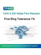 Metal Film Resistor 1/2Watt 0.5W 100R 120E 150 180 220 240 270 330 360 390 430 470 510 560 680 750 910K 1M Ohm