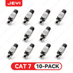 JEYI CAT8/CAT7/CAT6A RJ45 Toolless Ethernet Cable Connector 40Gbps/10Gbps Shielded Network Cable Plug for 22-24AWG STP Lan Cable