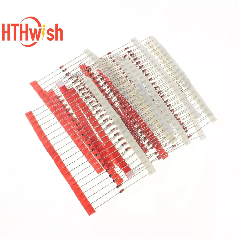 140p-250pcs 1W Zener Diode Kit 1N47 Series Voltage Regulator Diodes Set 1N4728 1N4729 1N4730 1N4731 1N4732 Electronic Component