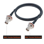 BEVOTOP RG58 BNC Cable Waterproof BNC Female Nut Bulkhead to BNC Male Plug RG58 Pigtail Jumper 50 Ohm RF Coaxial Extension Cable