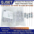 100pcs 3W Carbon Film Resistors 5% Tolerance Oxide Film Resistors 3W 1 47 100 220 470 Ohms 1K 4.7K 10K 47K 100k 200k 470k 1M Ohm