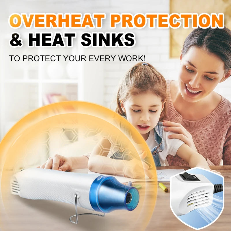 220V Hot Air Gun Soldering Temperature Blower Gun DIY Crafts Electric Power Hot Dryer Mini Heat Gun For Shrink Tubing Car Wrap
