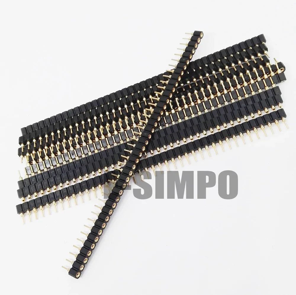 10pcs 2.54mm L7.43/9.7/11.75/17.8mm Round Single Row 1x40Pin Hole Breakable PCB IC Crystal Transistor Female Pin Header Socket