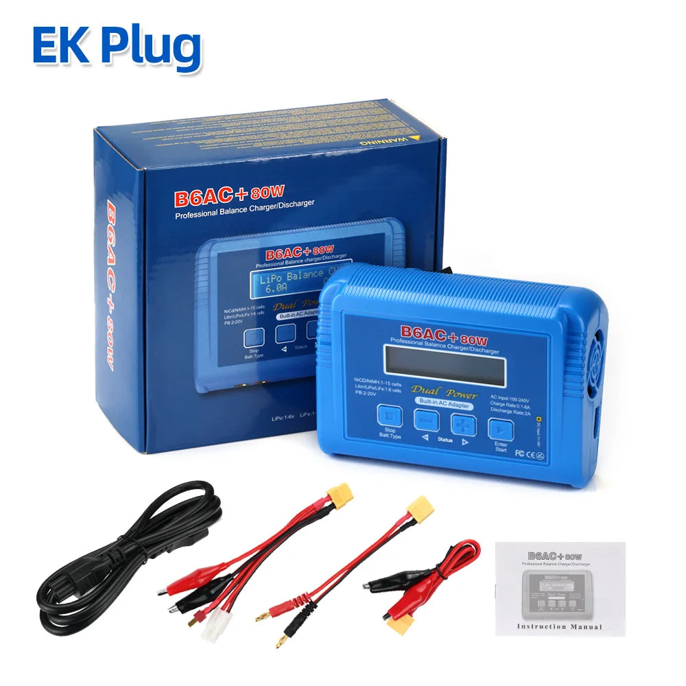 HTRC IMAX B6 AC 80W 6A Digital LCD Balance Charger for Lipo LiFe NiMh NiCd RC Drone Car Battery