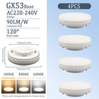 1-10pcs Hight Lumen GX53 LED Bulb 5W-15W 220V Disc Frosted Puck Warm Light 3000K,Reflector, 60W Equivalent,  Retrofit The GX53