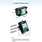 DC 9-40V RS485 2-Way Opto-Isolated Repeater Industrial-Grade 485 Hub 2-Port Anti-Interference Surge-Protected Signal Amplifier