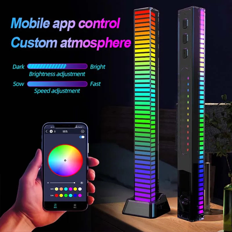 4D Upgrade Atmosphere RGBIC PickUp LED Bar Recharge 4-Side Shine Music Rhythm BLE App Control for PC Gaming Desktop Car Decor