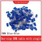3mm 5mm LED Diode Assorted Kit White Green Red Blue Yellow Orange F3 F5 Leds Light Emitting Diodes Electronic Kit