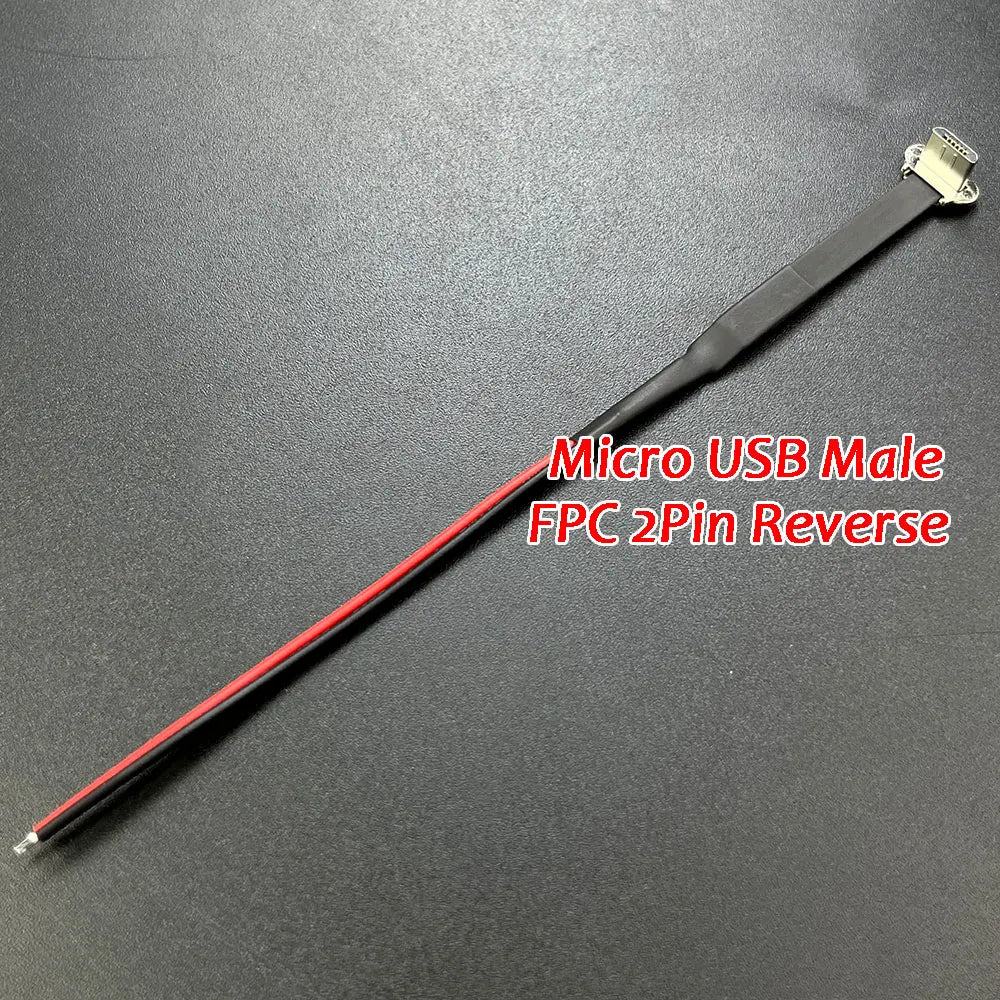 Type-C Micro USB Connector FPC 2Pin 3Pin W/ Resistor R1 Soft Flat Cable Male Charging Cable Fast Charge Wire Extention For Phone