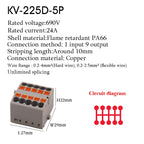 1Pc Wire Electrical Cable Connectors Plug-in Terminal Block PTFIX 2.5mm² Splitter Spliceable DIN-Rail Mounting Junction Box Tool