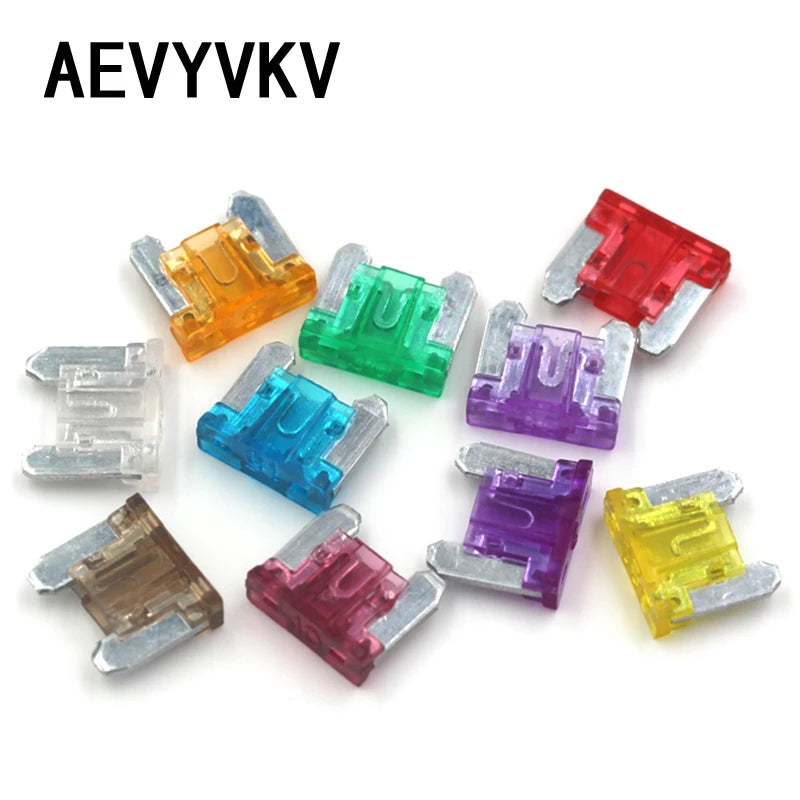 10pcs Micro Car Fuses Automotive Blade Type Mini Fuse Assortment Blade Fuse Set 2A 3A 5A 7.5A 10A 15A 20A 25A 30A 35A 40A
