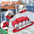 New Power Distribution Block Bus Bar with Studs Marine Terminal Block for Automotive Car Boat Solar Wiring - Negative&Positive