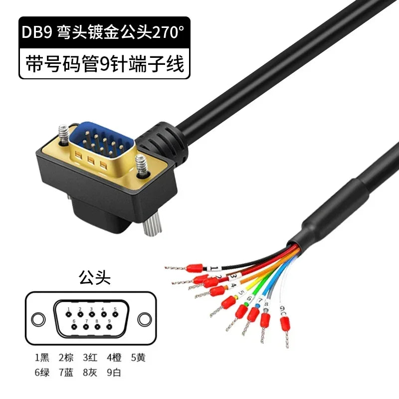 Industrial DB9 DB15 with Terminal Number Connector 9/15 Pin Male Female Single Head Cable Tube Grade Serial Port Connection Line