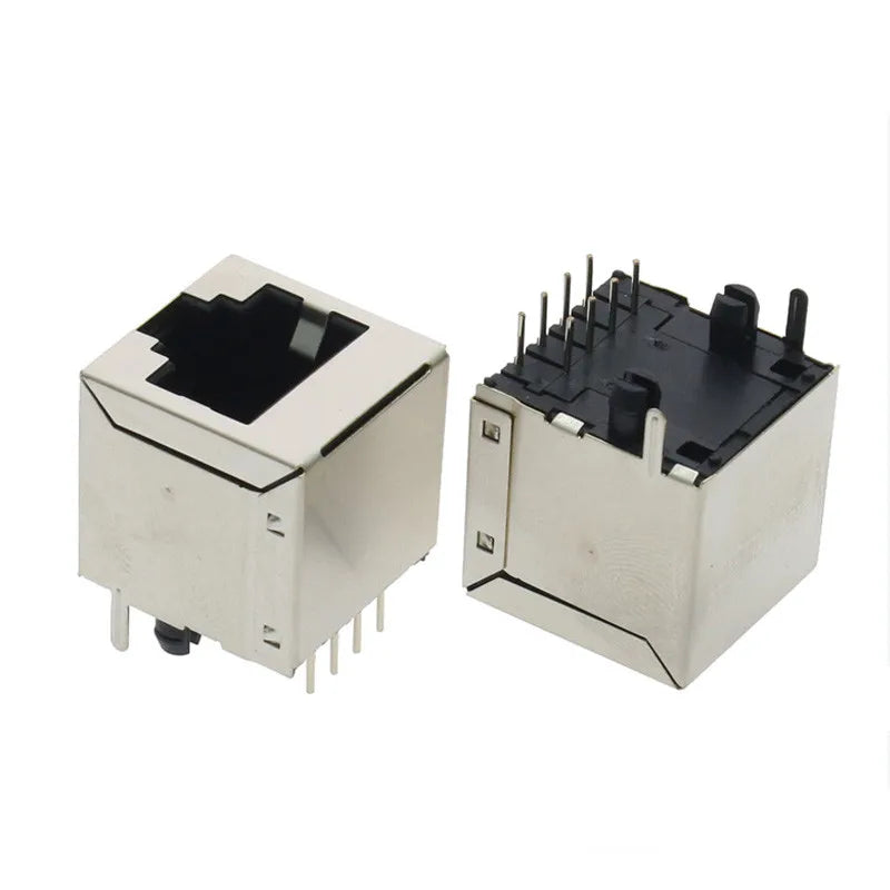 5/10Pcs RJ45 8P8C Female Socket Metal Shell Network Ethernet Cable Connector Interface PCB Mount Board Jack RJ-45 8pin